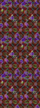 Kırmızı ve kahverengi renkte çiçekler. Çiçekli karalama şeklinde Raster çiçek deseni. Yumuşak, bahar çiçekli arka plan.