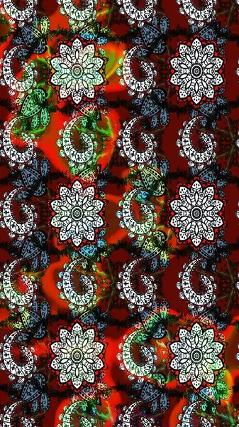 Raster suluboya çiçek deseni, narin çiçekler, siyah ve kırmızı çiçekler, tebrik kartı şablonu. Raster Güzel kumaş deseni.