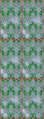 Düz Çiçek Elementleri Tasarımı. Sevimli çiçek raster deseni. Renkli Yaz Temalı Kusursuz Arkaplan. Yeşil renkte çiçekler.