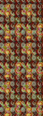 Kahverengi ve nötr renklerde zarif çiçekli suluboya. Renkli Bahar Teması eskiz kalıbı. Düz Çiçek Elementleri Tasarımı. Raster illüstrasyonu.