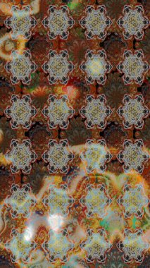 Raster çiçek desenleri çiziyor. Vadinin çiçekleri kahverengi ve gri renklerde.