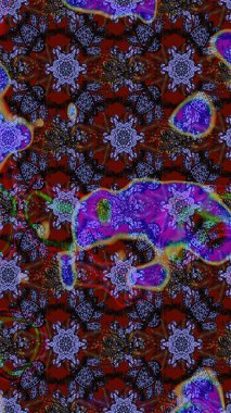 Yumuşak, yaz çiçekli arka plan. Çiçekli karalama şeklinde Raster çiçek deseni. Kahverengi ve mor renkte çiçekler.