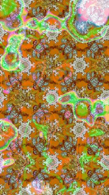 Modern stil dokusu. Çiçek desenli raster, kahverengi ve nötr çizgi desenli soyut raster arkaplan.