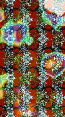 Kahverengi ve yeşil çiçekli eskiz deseni, suluboya çiçek deseni, sevimli çiçek, duvar kağıdı, kart veya kumaş için fayanslı. Raster - stok.