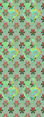 Çiçekli eskiz çizimi. Tarafsız ve yeşil renklerde çiçekler. Renkli Yaz Temalı eskiz kalıbı. Düz Çiçek Elementleri Tasarımı.