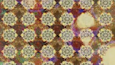 Renkli unsurlarla hareketli arka plan görüntüleri. Çiçekler. Eski model. Bayrak tarzı. Video kaydı. Şablon. Döngü. Kusursuz.. 