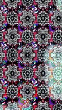 Renkli unsurlarla hareketli arka plan görüntüleri. Çiçekler. Eski model. Bayrak tarzı. Video kaydı. Şablon. Döngü. Kusursuz.. 