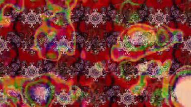 Renkli unsurlarla hareketli arka plan görüntüleri. Çiçekler. Eski model. Bayrak tarzı. Video kaydı. Şablon. Döngü. Kusursuz.. 