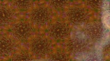 Renkli unsurlarla hareketli arka plan görüntüleri. Çiçekler. Eski model. Bayrak tarzı. Video kaydı. Şablon. Döngü. Kusursuz.. 