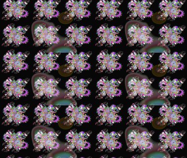 Siyah çiçekli eskiz deseni, suluboya çiçek deseni, sevimli çiçek, duvar kağıdı, kart ya da kumaş için fayanslı. Raster - stok.