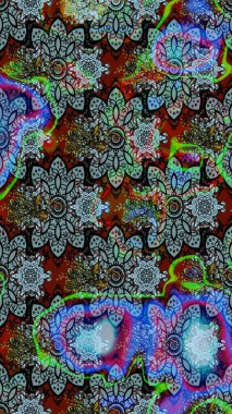 Sevimli çiçek raster deseni. Renkli Yaz Temalı eskiz kalıbı. Mavi ve nötr renklerde çiçekler. Düz Çiçek Elementleri Tasarımı.