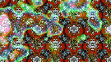 Suluboya çiçekli çiçek deseni. Raster illüstrasyonu. Kahverengi ve yeşil renkli güzel tekstil..