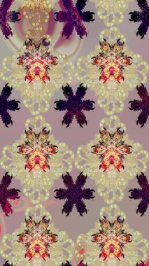 Colorful sketch pattern. Raster illustration. Floral background. Flowers wallpaper. In cute textile style on beige colors.