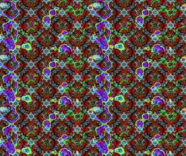 Patlayan çiçekler soyut olarak yerleştirilmiş. Raster illüstrasyonu. Kibarca, kırmızı renkte bahar çiçekleri. Raster deseni.