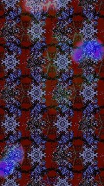 Eskiz modeli etnik tasarım. Yatak çarşafları, ceket, paket tasarımı, kumaş ve moda kavramları için tekstil baskısı. Çiçekleri, deniz kabukları, mandalaları ve suluboya efektleri olan deniz altyapısı.