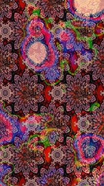 Raster illustration. Simple floral sketch pattern with small flowers. Cute flowers on pink and brown colors. Elegant decorative ornament for fashion print, scrapbook, wrapping paper, wallpaper.