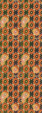 Altın şablon. Klasik çiçek dokusu. Kusursuz desenli altın elementler. Kart, duvar kağıdı, ambalaj ve tekstil için klasik tasarım. Raster illüstrasyonu. Kahverengi ve turuncu renkli Royal retro.