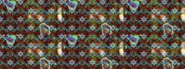 Düz Çiçek Elementleri Tasarımı. Süslü kumaş deseni. Renkli Bahar Teması eskiz kalıbı. Raster illüstrasyonunda çiçek deseni çizimi.