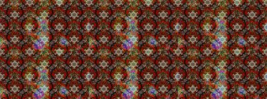 Raster illüstrasyonundaki çiçek desenli çizim. Kahverengi ve kırmızı renkte çiçekler.