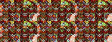 Raster illüstrasyonu. Çiçek. Kahverengi ve kırmızı renklerde. Taslak dekoratif arka plan, çiçek mandala.