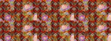 Blossom lilies sketch background. Amazing collage paradise style for floral design. Bright floral collage blossom flowers brown and beige.