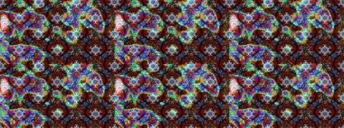 Kahverengi ve gri renkli çiçekler. Renkli Bahar Teması eskiz kalıbı. Raster illüstrasyonundaki çiçek desenli çizim. Düz Çiçek Elementleri Tasarımı.