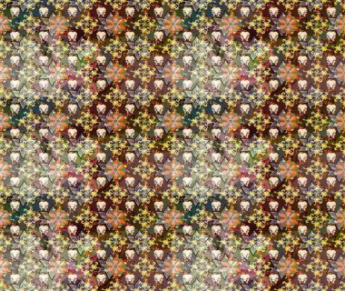 Raster illüstrasyonu. Küçük çiçekteki sevimli çiçek deseni. Çizim.