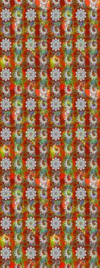 Raster illüstrasyonu. Moda arka planında parlak buketler. Kumaş, duvar kağıdı ve kağıt üzerine baskı yapmak için gelişen arka plan. Eski usul küçük çiçekli şirin bir eskiz deseni..