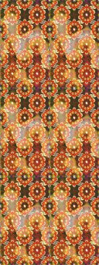 Çiçek deseni. Kusursuz raster arka plan. Şık bir grafik desen. Turuncu ve kahverengi renklerde altın elementler. Duvar kâğıdı barok, İspanyol kumaşı.