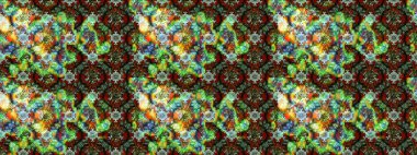 Yumuşak, yeşil ve kahverengi renkte yaz çiçekleri. Raster illüstrasyonu. Raster çiçek desenli ve çiçekli..