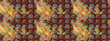 Çiçekli ipek eşarp. El çizimi çiçek unsurları olan soyut çizim raster deseni. Gri ve kırmızı, gri ve kırmızı üzerine. Retro tekstil tasarım koleksiyonu. 1950 'ler-1960' lar motifleri.