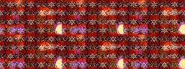 Kahverengi ve kırmızı renkte çiçekler. Raster illüstrasyonu. Çiçek süslemeli çizim deseni.