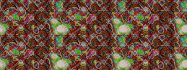 Dallı bahar çiçekleri ile desen, kahverengi ve gri renkler ile çiçek silueti. Raster deseni.