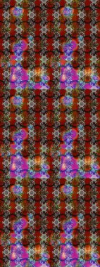 Kahverengi ve gri renklere karalamalar çizilmiş çiçek deseni. Raster illüstrasyonu.