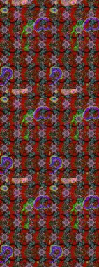 Yaprak ve çiçeklerin suluboya resimleri, kırmızı ve kahverengi renkler üzerine çizimler. Kibar, bahar çiçekleri kırmızı ve kahverengi renklerde. Raster illüstrasyonu.