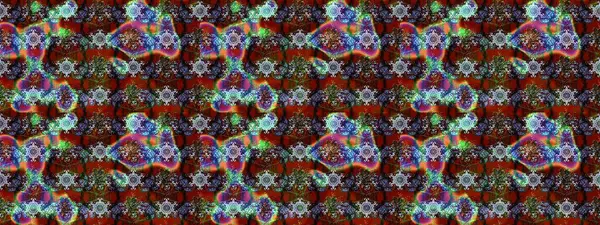 Raster illüstrasyonu. Kahverengi ve kırmızı renklerde Asya tekstili. Çiçek desenini çiz.