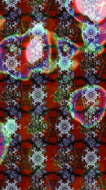 Kahverengi ve kırmızı renkte çiçekler. Raster illüstrasyonunda çiçek deseni çizimi.