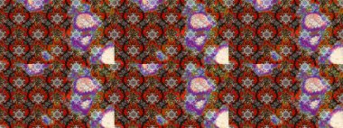 Tomurcukları papatya çiçekleri olan sevimli bir çiçek deseni. Raster illüstrasyonu. Eskiz geçmişi. Kumaş, tekstil, duvar kağıdı baskısı için. Eski usul. Miles Fleur, dandik süs.