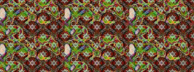 Renkli Bahar Teması eskiz kalıbı. Raster illüstrasyonundaki çiçek desenli çizim. Kahverengi ve yeşil renkli çiçekler. Düz Çiçek Elementleri Tasarımı.