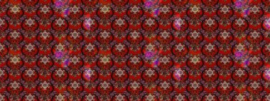 Eskiz arkaplan modeli. Yapraklı çiçekler ve kahverengi ve kırmızı renklerde papatya çiçekleri. Raster - stok.