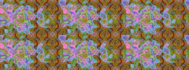 Yaprak ve çiçeklerin suluboya resimleri, yeşil ve kahverengi renkler üzerine çizimler. Raster illüstrasyonu. Yeşil ve kahverengi renklerde bahar çiçekleri..