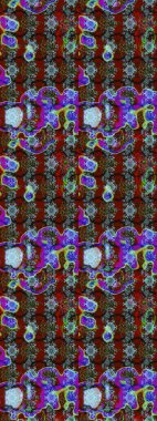 El çizimi. Güzel kumaş deseni. Çiçekler, dallar, bitkiler ve çiçekler. Raster illüstrasyonu.