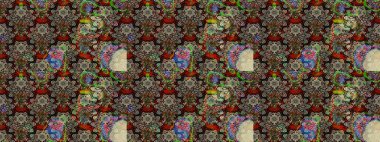 Gri ve kahverengi renkli yaz çiçekleri. Çiçekli karalama şeklinde Raster çiçek deseni. Raster illüstrasyonu.