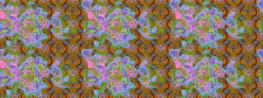 Yaprak ve çiçeklerin suluboya resimleri, yeşil ve kahverengi renkler üzerine çizimler. Raster illüstrasyonu. Yeşil ve kahverengi renklerde bahar çiçekleri..