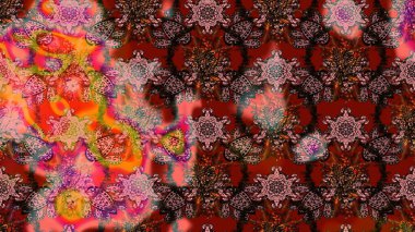 Suluboya çizimi. El çizimi. Çiçekli eskiz deseni. Kahverengi ve pembe renkte çiçekler.