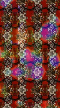 Kahverengi ve kırmızı el çizimi desen. Raster deseni. Karalama çiçekleri çizim kalıbı. Sanat ilham verici ve kırmızı stil çiçekler ve arkaplan bırakır.