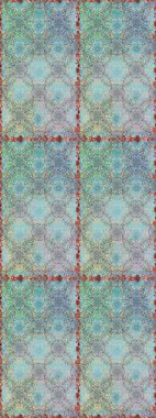 On neutral and blue colors in watercolor style. Seamless spring pattern with little flowers. Raster illustration.