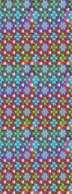 Raster illüstrasyonundaki çiçek desenli çizim. Suluboya tarzında mavi ve mor renkte çiçekler.