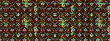 Raster illustration. Raster illustration. In asian textile style. Sketch flowers pattern. Flowers on green and black colors.