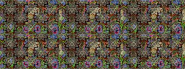 Raster düz çiçek çizim deseni. Gri ve kahverengi renkli çiçekler. Tasarım hediye paketi, tebrik kartları, posterler ve afiş tasarımı.